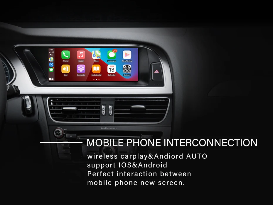 NEW UI Snapdragon665 8.8inch Android13 Wireless Carplay AUTO For AUDI A4 S4 B8 C