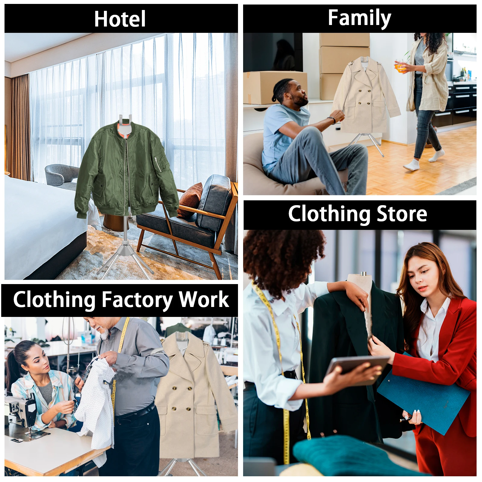 Steamer Stand Telescopic Garment Steamer Rack Height Adjustable Foldable Portable Standing Garment Hanger for Steaming Clothes