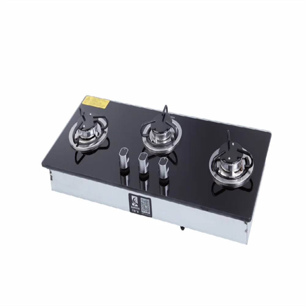 3 Burner LPG Gas Stove Hob Tempered Glass 715*310*70mm Boat Caravan RV