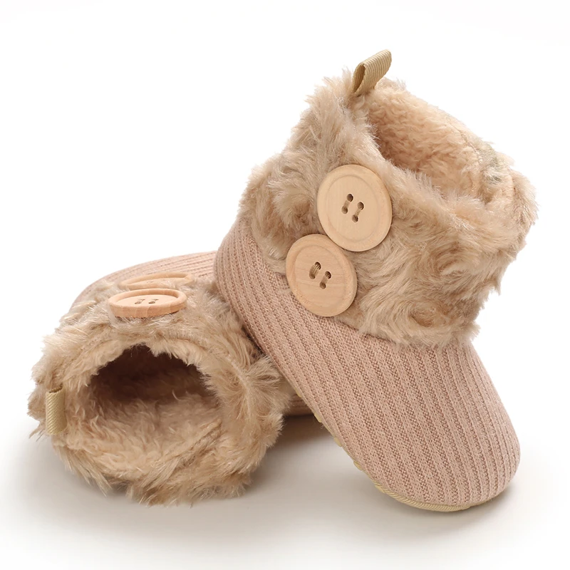 0-18Months Winter Newborn Baby Cotton Booties Non-Slip Sole Toddler Boys Girls First Walkers Infant Warm Fleece Shoes Snow Boots