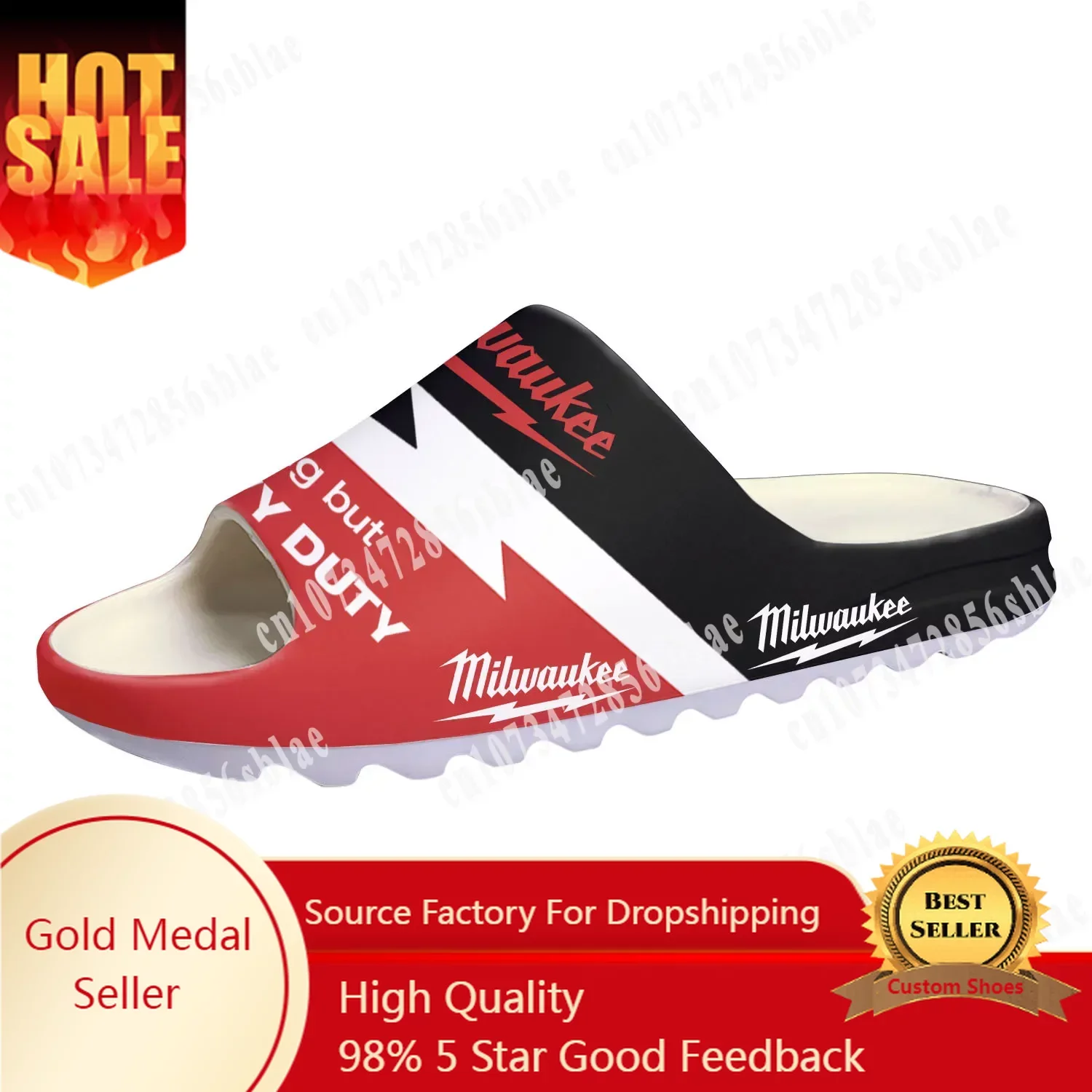 

M-MilwaukeeS Soft Sole Sllipers Home Clogs Step on Water Shoes Mens Womens Teenager Bathroom Beach Customize on Shit Sandals