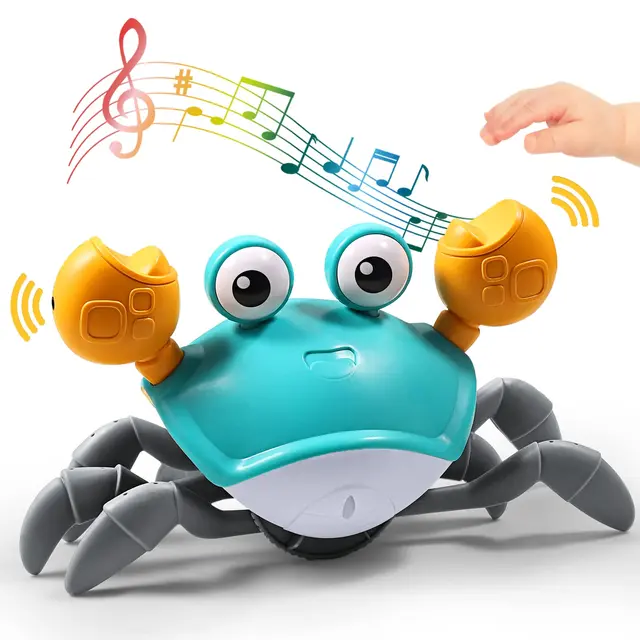 Sensing Crawling Crab Tummy Time Baby Toys Interactive Walking Dancing Toy with Music Sounds & Lights, Infant Fun Birthday Gift 1