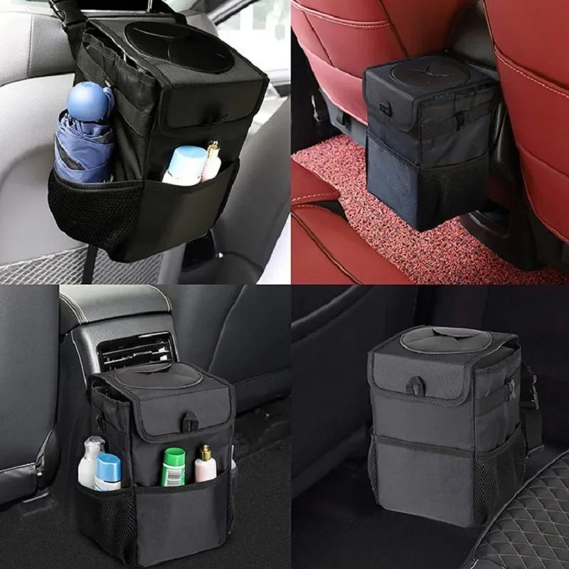 Waterproof Car Trash Can Bin Auto Car Accessories Organizer Garbage Dump For Trash Can Cars Storage Pockets Closeable Portable car storage bag car trash can