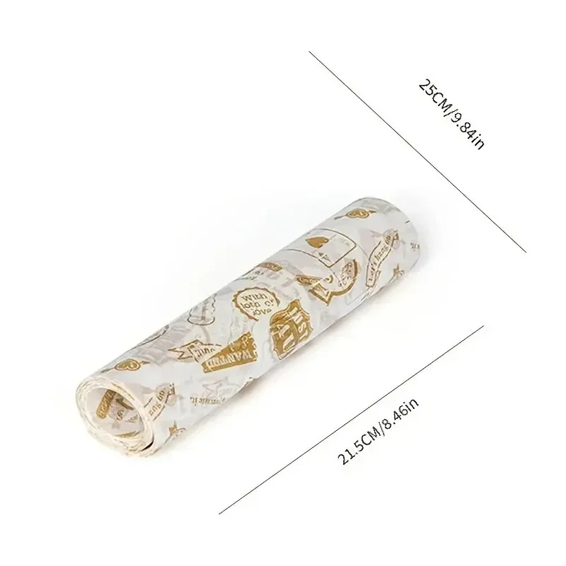 50PCS-food wrapping paper Food Grade Grease  waxed paper snack pad paper  anti-oil baking Tool Burger Fries Baking Wax Pad Paper
