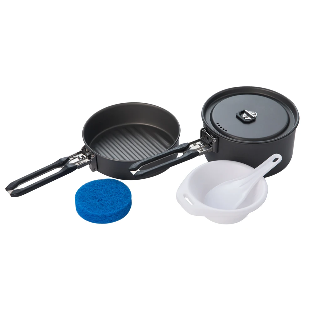 Fire Maple Feast 1 Outdoor Camping Hiking Cookware Backpacking Cooking Picnic Pot Pan Set Foldable Handle 1-2 Persons_voghion.com