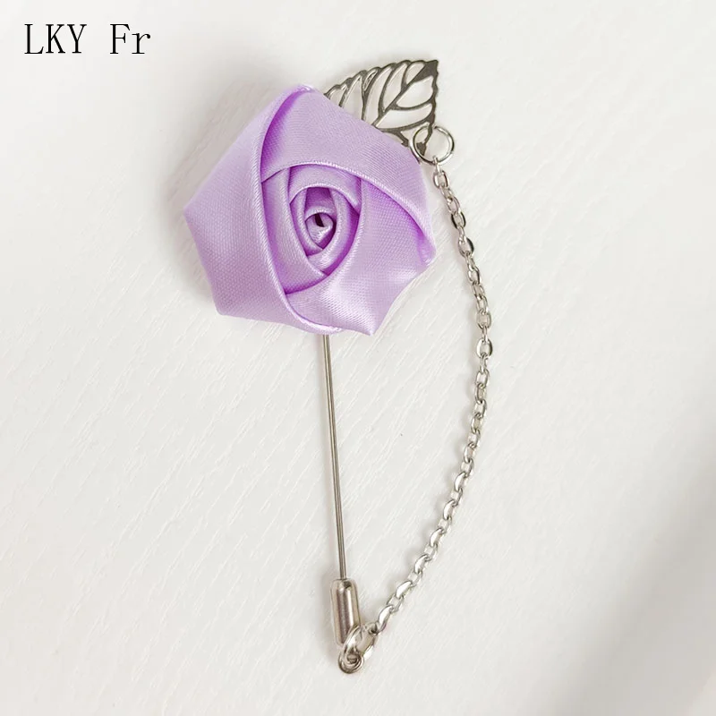 8 Spille Da Corpetto (boutonniere) Per Uomo - Fiori Artificiali Con Foglie, 9x4 Cm, Colori Assortiti, Con Spilla Da Balia