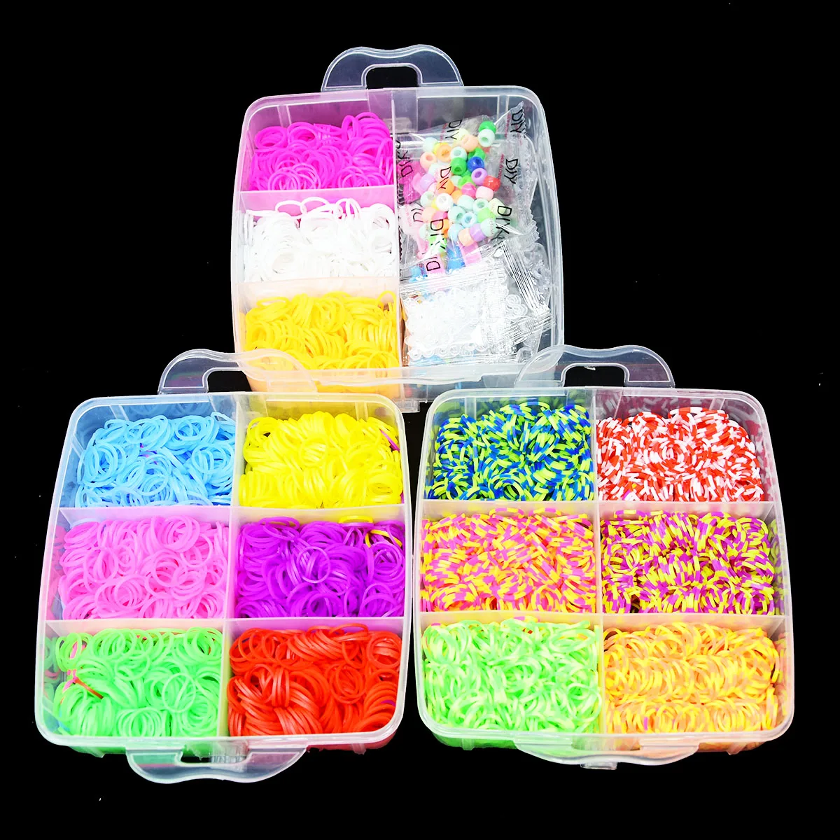 Loom Rubber Bands Bracelet Making Kit 3 Layers Box Band Filling