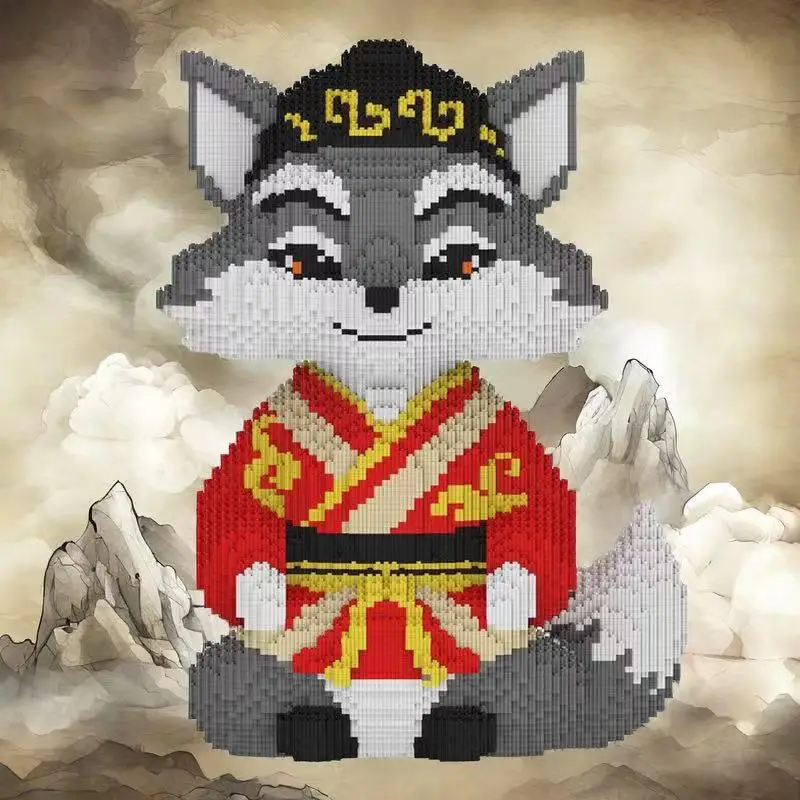 60Cm New Guochao Fox High Difficulty Children's Puzzle Ornament Boys and Girls Series Small Particle Building Block 2