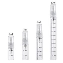 100pcs 2ml 3ml 5ml 10ml Scale Glass Bottle Spray Empty Perfume Travel Atomizer Cosmetic Container Sample Test Vials