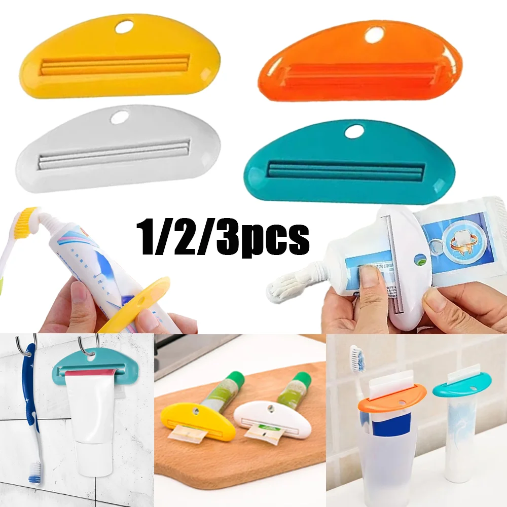 1/2/3pc Multifunction Toothpaste Squeezer Plastics Manual Easy To Facial Cleansing Tube Clips Dispenser Household Bathroom Tools