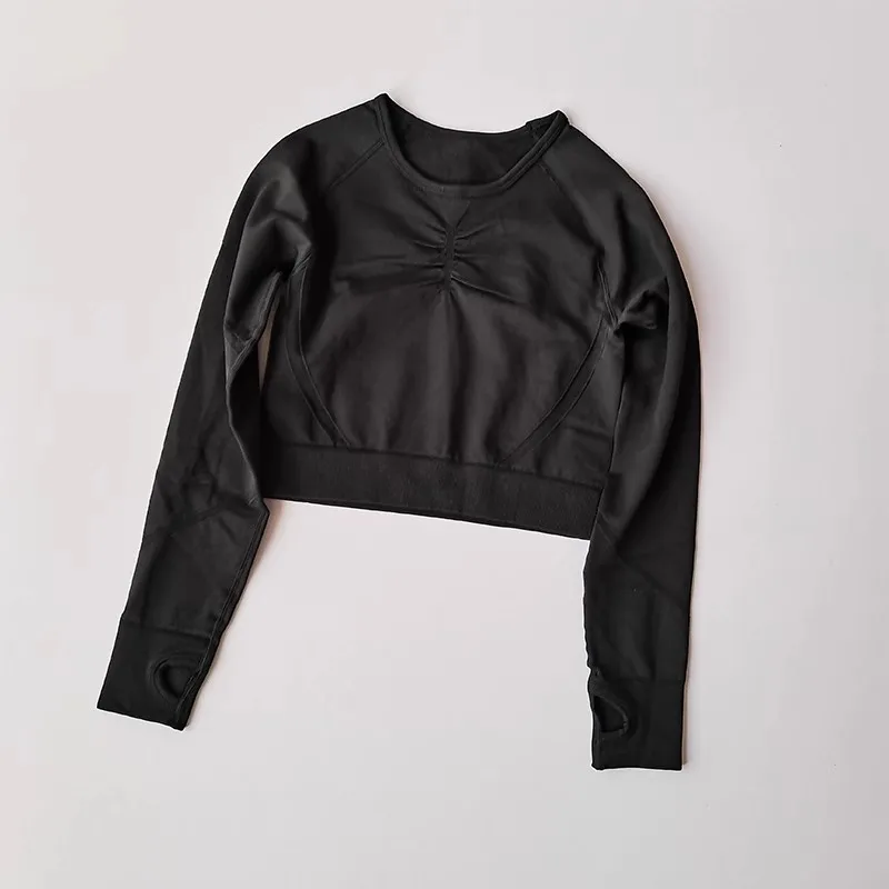 Women's Seamless Yoga Shirts Long Sleeve Crop Top Quick-dry Tight Workout Gym Tees Female Short Sleeve Fitness Sports T-shirt sports t shirt,yoga top,yoga shirt,sports shirt