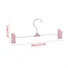 L8RF 10 Pcs Practical Plastic Pants Hanger with 2 Adjustable Clips Anti-Rust Hook 6