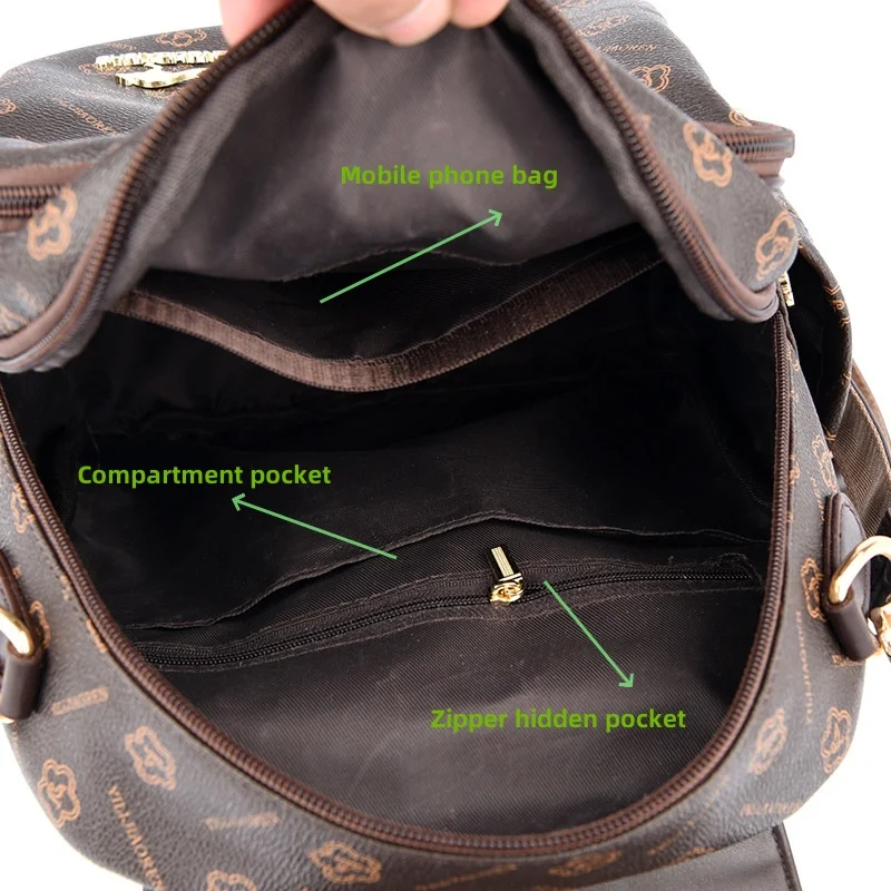 New Korean Fashion Travel Large Capacity One Shoulder and Two Shoulder Backpack, Double Shoulder Student Bag