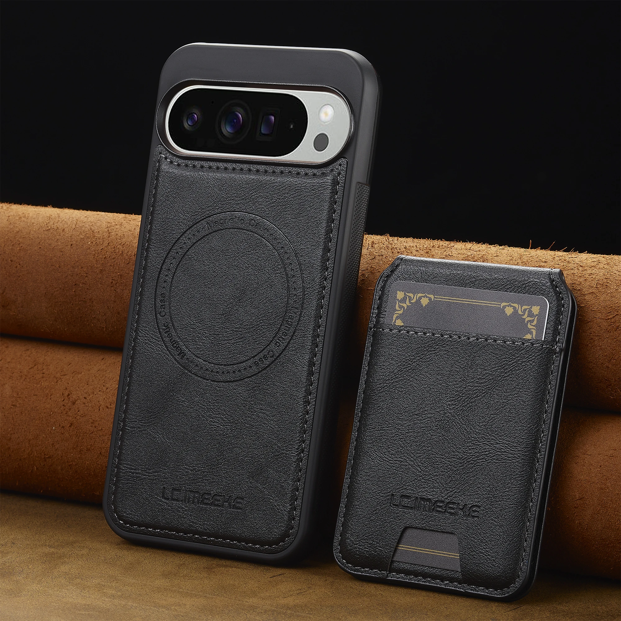 Premium Magnetic Leather Flip Phone Case with Card Holder