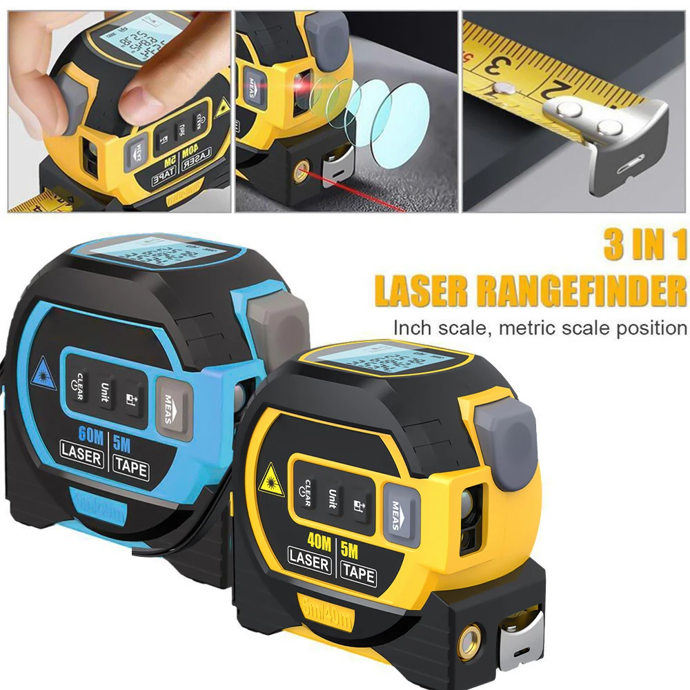 Laser Distance Meter Measuring Laser Tape Measure Digital Rangefinder Digital Electronic Roulette Stainless 5m Tape Ruler