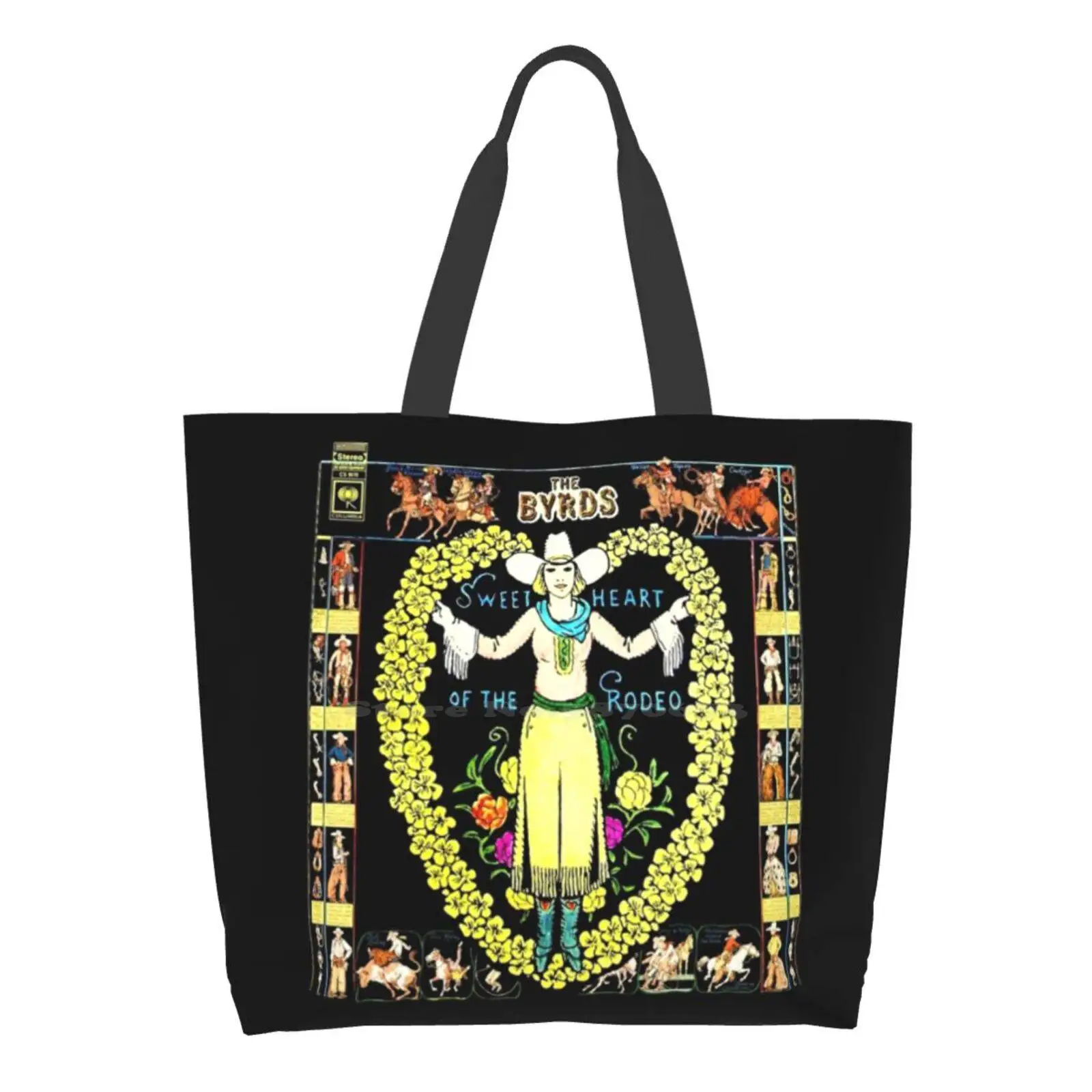 

Милый Rodeo наклейка на рубашку Высокое качество большая сумка-тоут Милая робо альбом Обложка Byrds