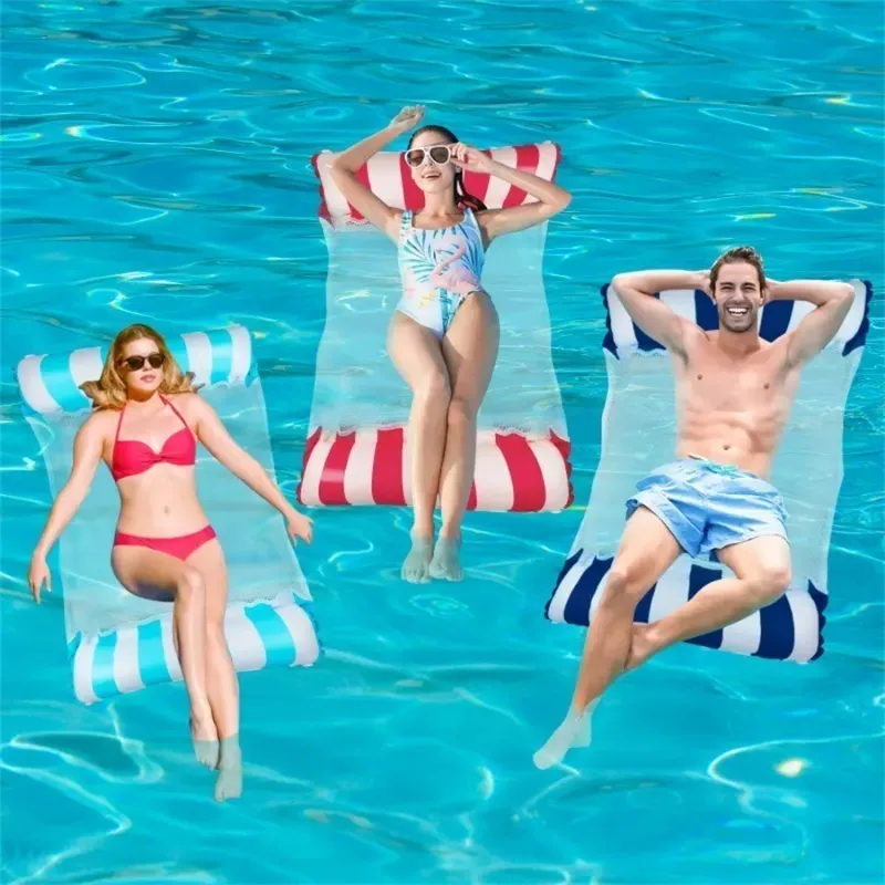 Hammock Pool Float Pool Rafts Lounge Chairs Floating 4-in-1 Multi-Purpose Pool Floaties Toys Swimming Ring Adults Inflatable Float Hammock Inflatable Water Toys Inflatable Swim Ring