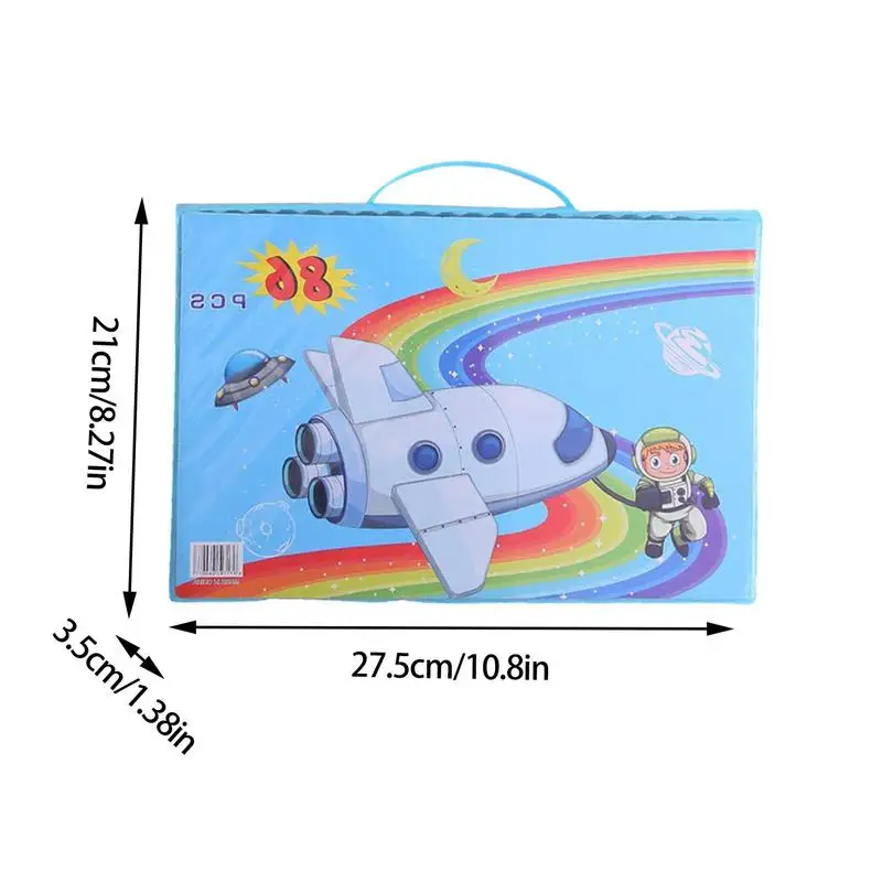 Pink Blue Children Painting Drawing Brush Set Graffiti Paint Toys Watercolor Pen Art Learning Stationery Box Kids Toy 86Pcs/set washable watercolor pen watercolor pen children painting supplies