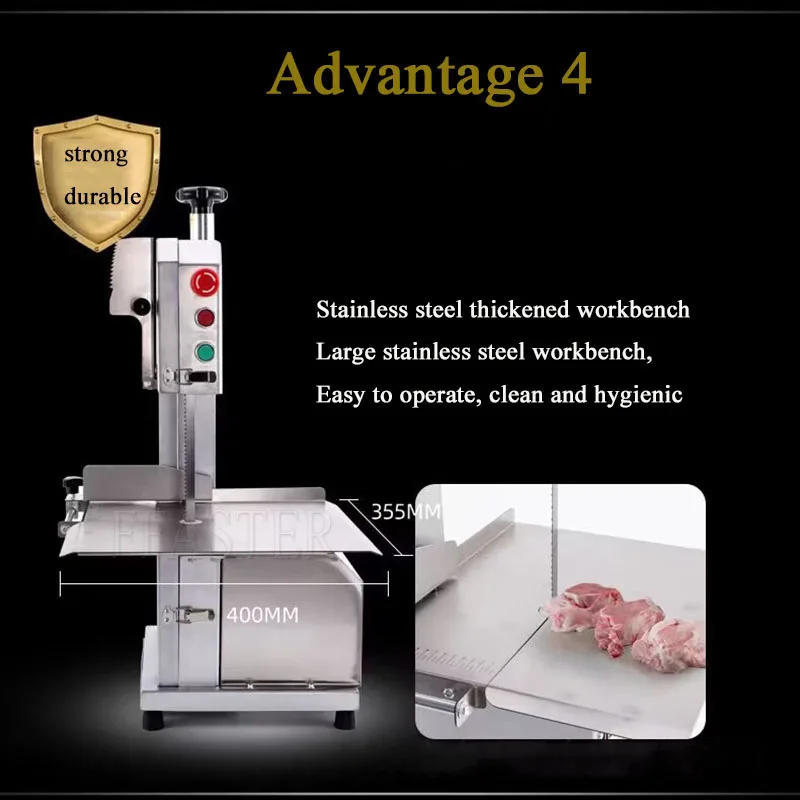 Commercial Electric Meat Bandsaw 1100W Stainless Steel Vertical Bone Sawing Machine Cutting Kitchen 6