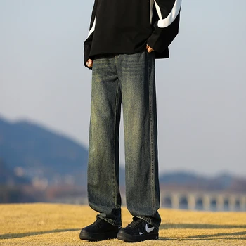 Trend-in men's wireline pants slacks banding button jeans DN0528