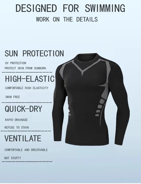 Men's swimsuit full body sun protection long sleeve short sleeve pants Boys swim shorts long pants swim top surf snorkeling beac 2
