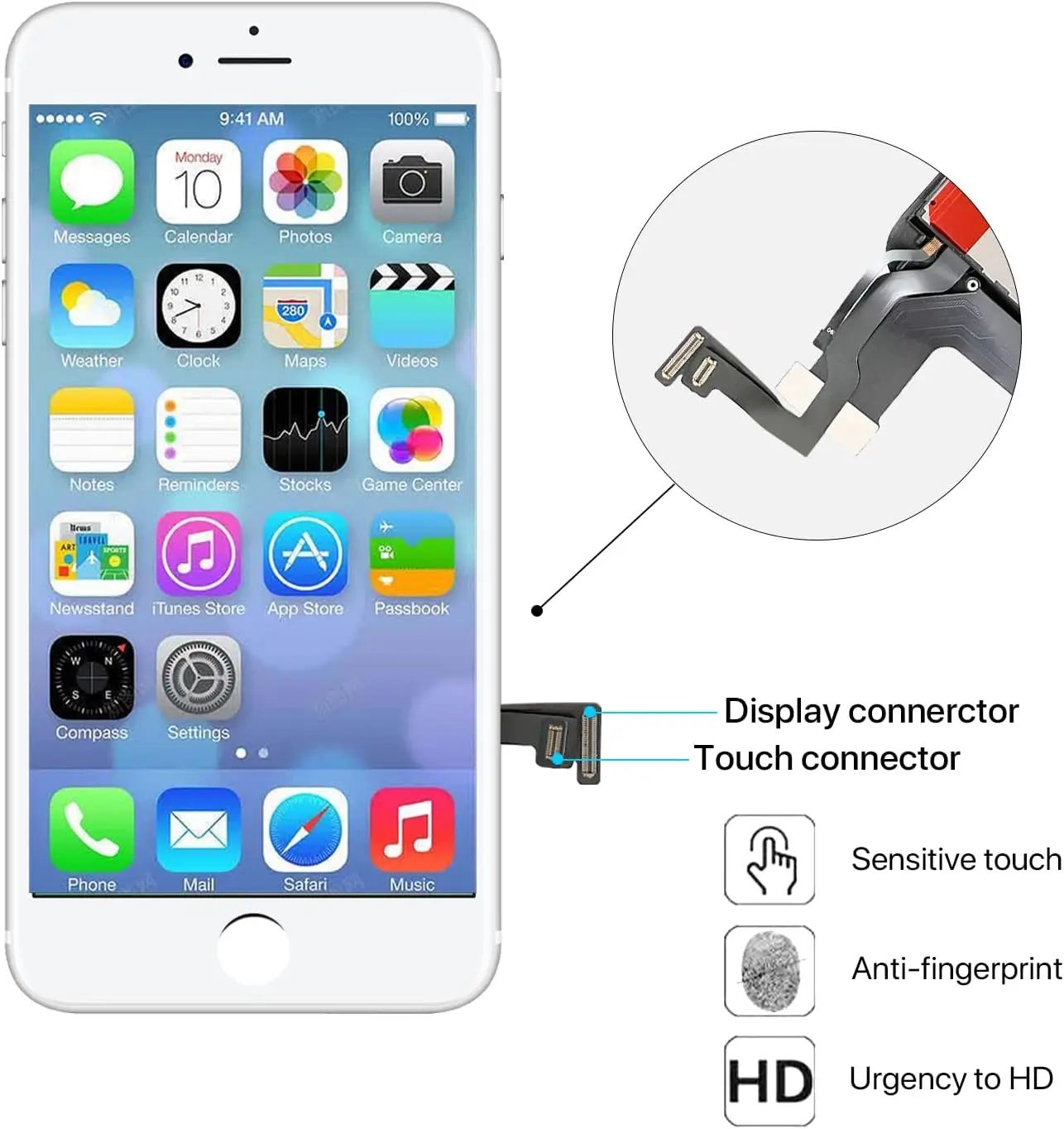 LCD Display Screen For Iphone 7 8 Series Mobile Phone Full Assembly With Repair Tools