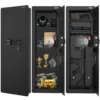 VEVOR 42.91" Tall Wall Gun Safe, 4-Tier Hidden Gun Safe with Keypad & Fingerprint,3 Removable Shelves & 6 Key Holders /LED Light 1