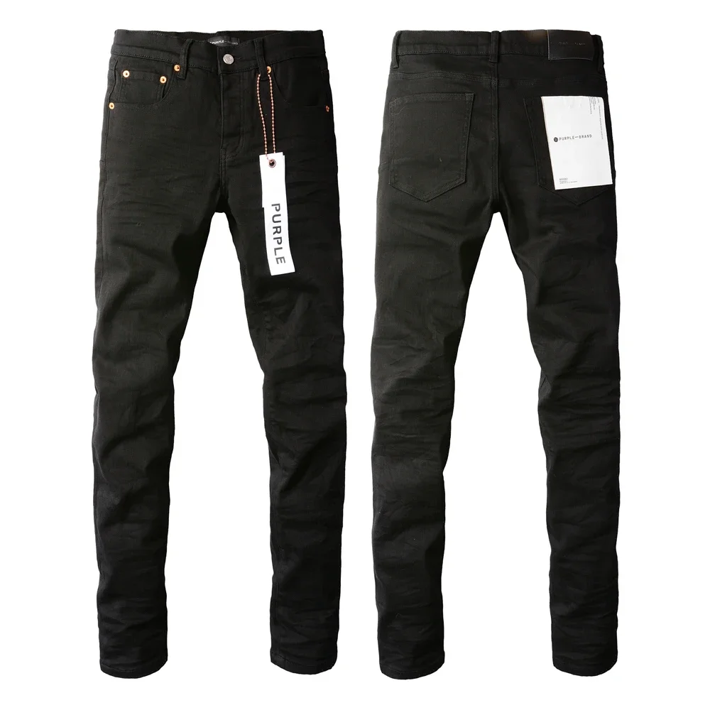 

Purple Brand Men's Solid Streetwear Fashion Black Denim Slim Stretch Jeans