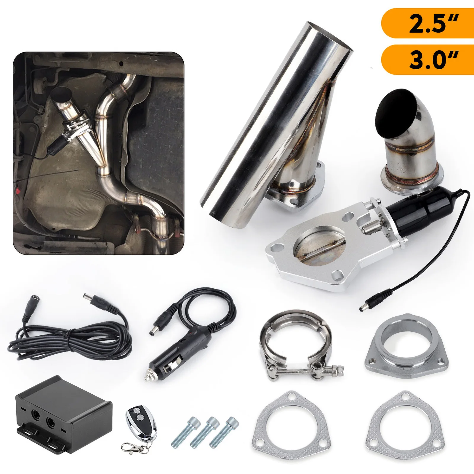 

Stainless Steel Electric Exhaust Control Valve 2.5"/3" Low Pressure Exhaust Control Valve For Car Exhaust Catback Downpipe