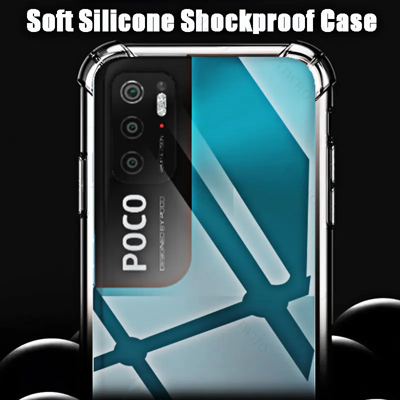Clear Shockproof Anti-Scratch Soft Case for Xiaomi Poco M3 Pro 5G - HD Transparent, 6.5