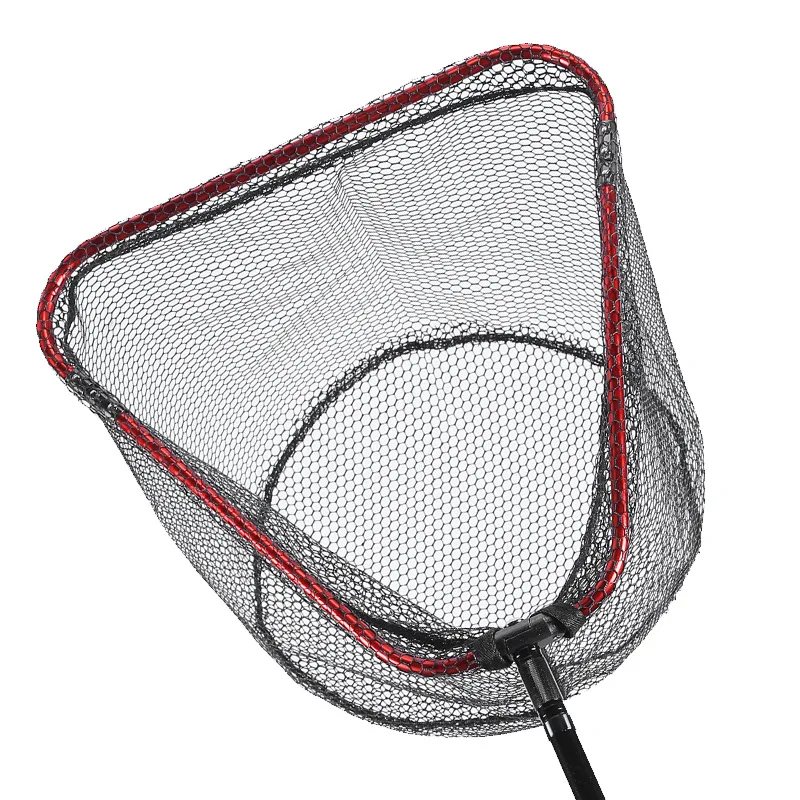 Fishing landing net,fishing net Triangle Net Head Aluminum alloy 8mm Screw Folding Dip Net 40/60/65cm Gluing Outdoor Fishing Tool Accessories