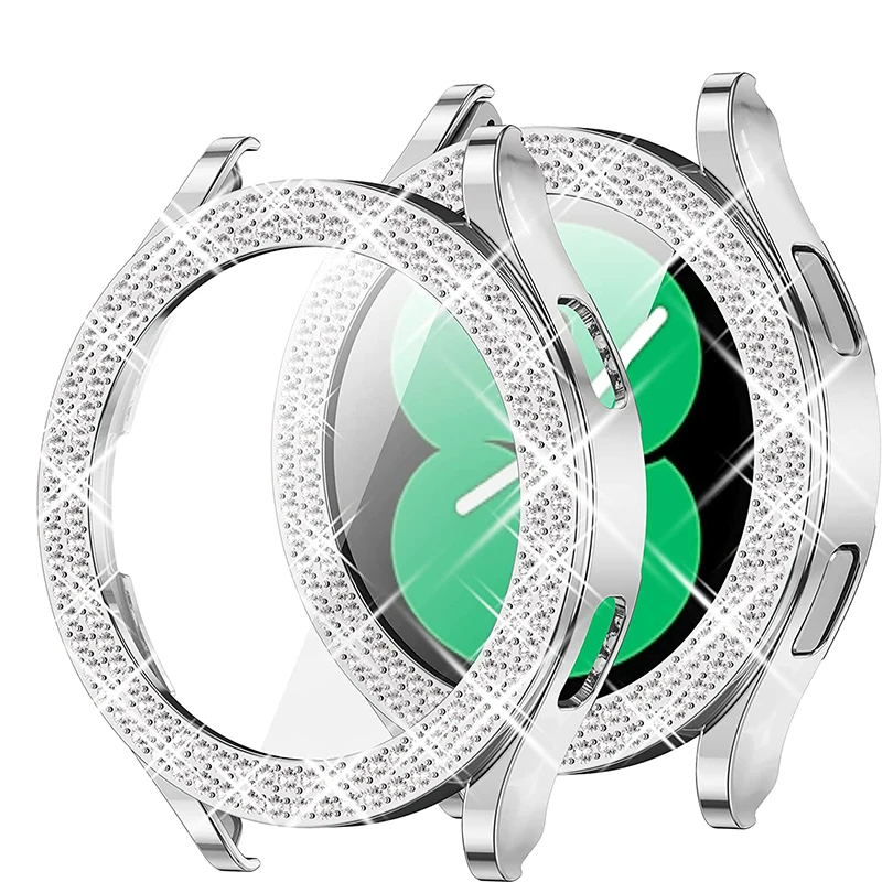 case for Samsung Galaxy Watch 4 Case 40mm 44mm Accessories hollow frame Bling Fashion Two Row
