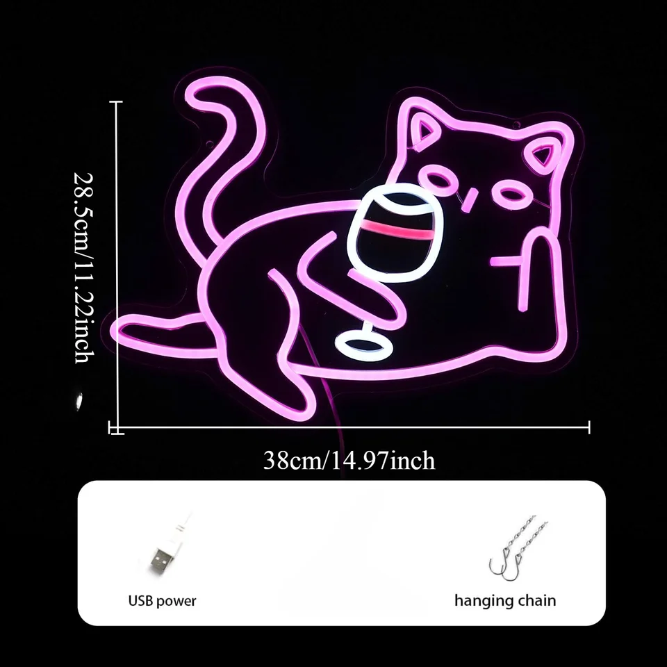 OYCGZV Alien Neon bord Alien kat led neon bord muur kat neon teken spel led bord voor bier bar spel zone woonkamer slaapkamer club mannenholt party