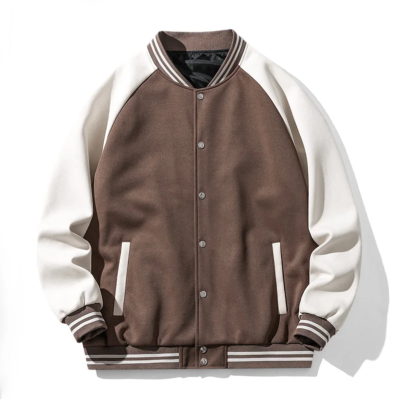 

2023 Spring Autumn Casual Solid Fashion Slim Bomber Jacket Men Overcoat New Arrival Baseball Black Blue Coffee Jackets