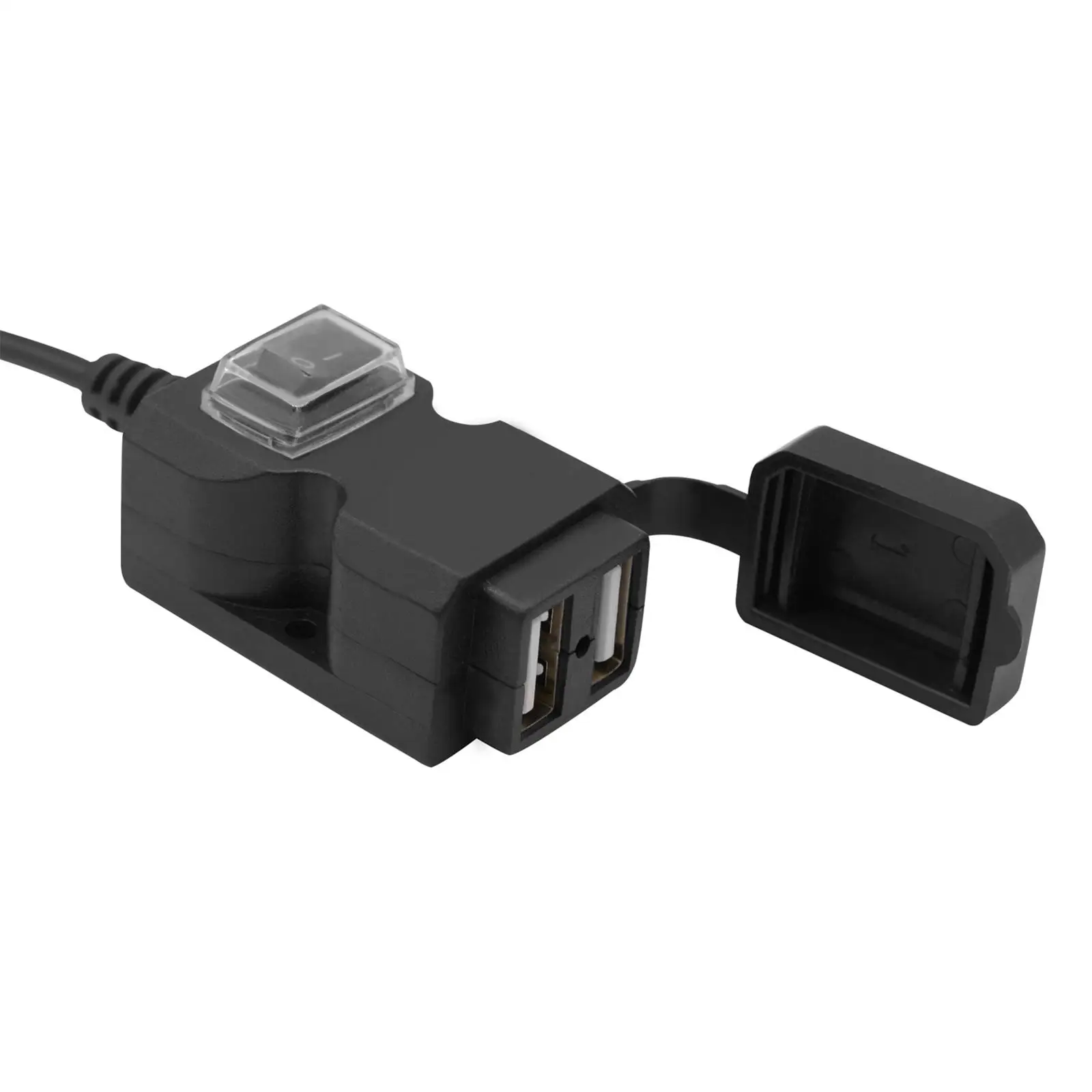1set 12v / 24v Motorcycle Dual USB Charger kit Phone Power Socket With Switch USB Waterproof Cover
