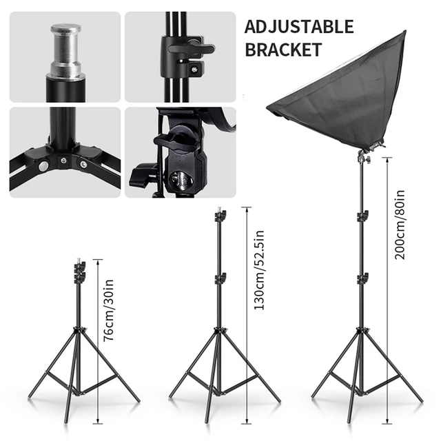 Kit d'éclairage pour Studio Photo, boîte à lumière avec ampoule LED de  135W, boîte à lumière 50x70cm pour enregistrement vidéo et Photo de  Portrait - AliExpress