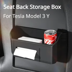 Seat Back Storage Box for Tesla Model 3 Y Seat Backrest Trash Can Tissue Storage Box Water Cup Holder Car Interior Accessories