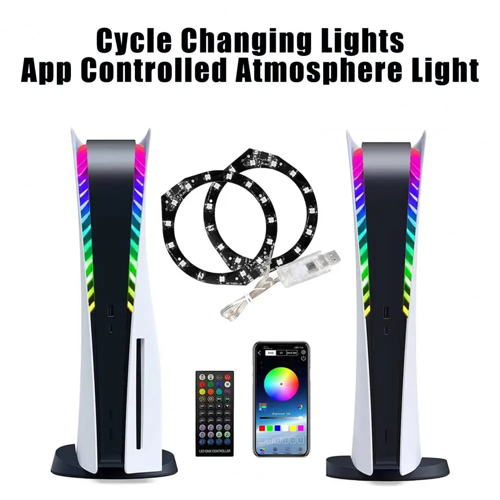 Rgb Atmosphere Light Striscia Luminosa Rgb Ultra-Luminosa Con Telecomando Per Console Di Gioco Ps5 Modalità Multiple Led Mood Lamp Gaming