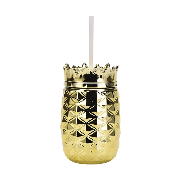 700 Ml Kreatív Ananász Alakú Vízpohár Műanyag Borító Lé Ivó Palack Szalma Szabálytalan Tumbler Cup Ajándék Gyerekeknek - Image 4