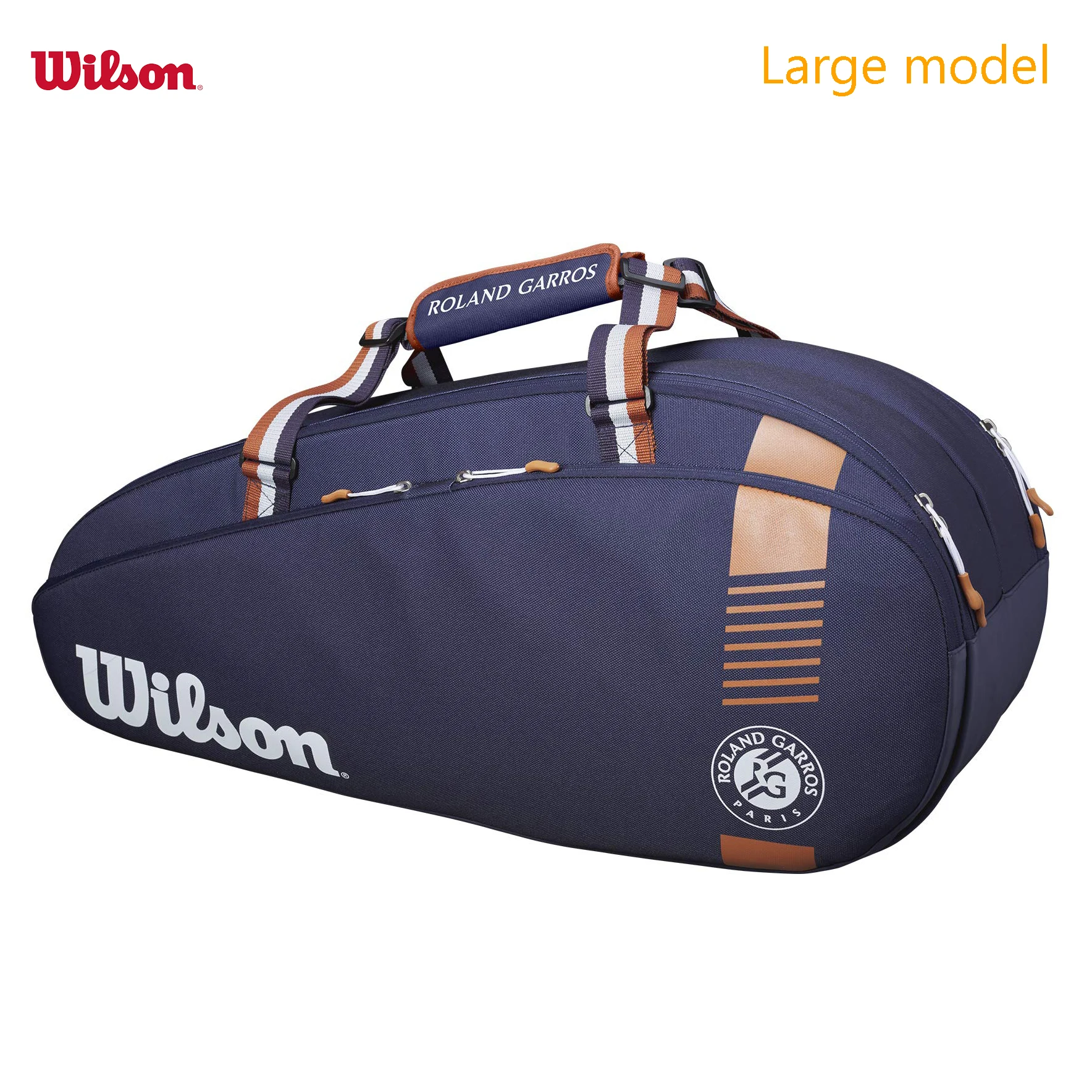 Wilson Roland Garros Tour 2023 Design Tennis Bag Team 3-6 PK Navy Lightweight Tennis Racket Bag with Shoes Pocket WR8006701001