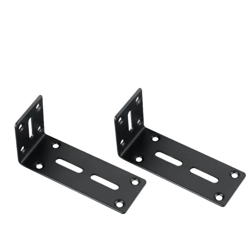 Set of 2 Adjustable 90-Degree Black Brackets