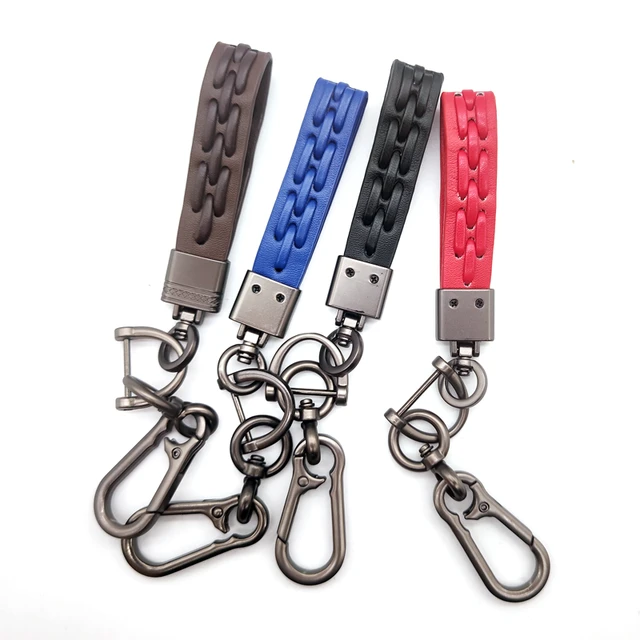 Leather Cord Leather Metal Key Chain Car Ring Keychain Trinket for