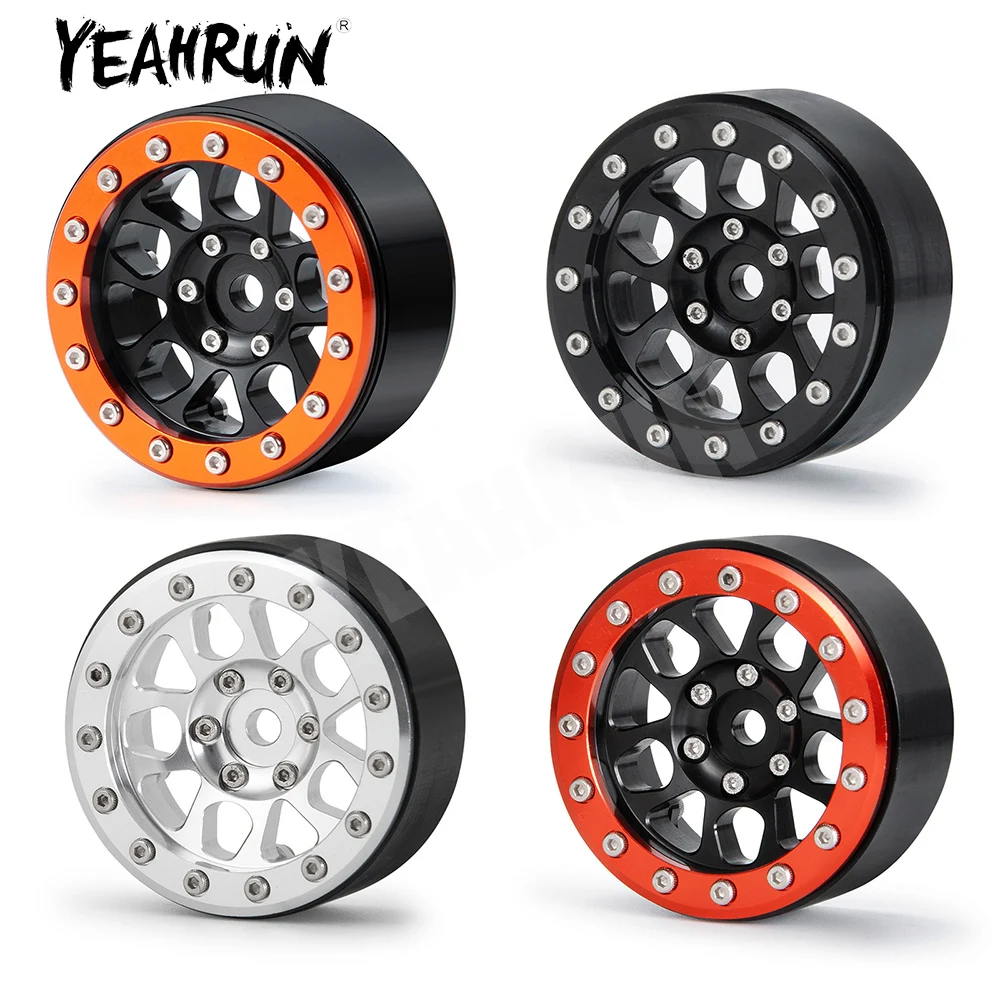 

YEAHRUN 1/4Pcs 1.9inch Beadlock Aluminum Alloy Wheel Rims Hubs for Axial SCX10 D90 TRX-4 1/10 RC Crawler Car Truck Model Parts