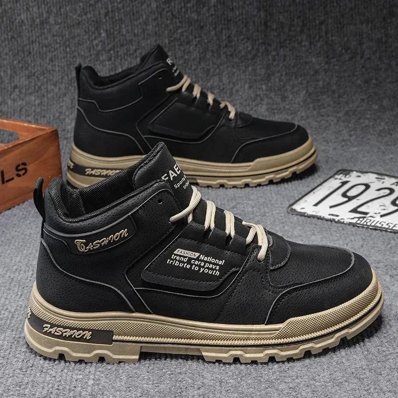 Men Boots New High Top Leather Face Men's Shoes Outdoor Wear