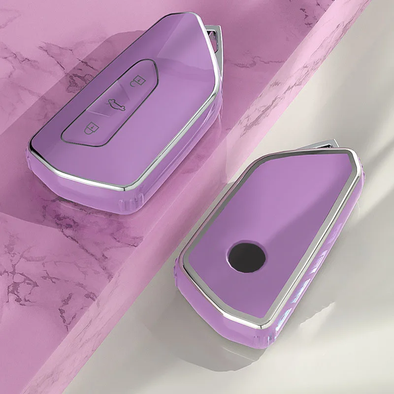 Key Case Key Case Cover TPU Car Key Case Cover For VW Volkswagen Golf 8 MK8 ID.3 ID.4 Cupra Skoda Octavia A8 SEAT Leon MK4 Formentor Tarraco