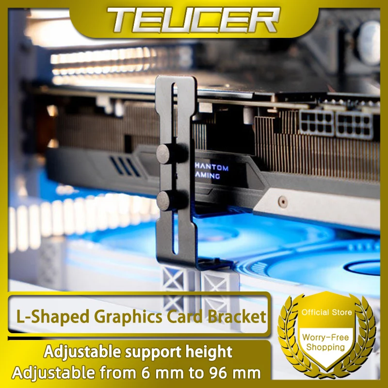 Support de carte graphique TEUCER VC-5, support de ventilateur de châssis, support métallique fixe, support GPU réglable de 6 à 96 mm