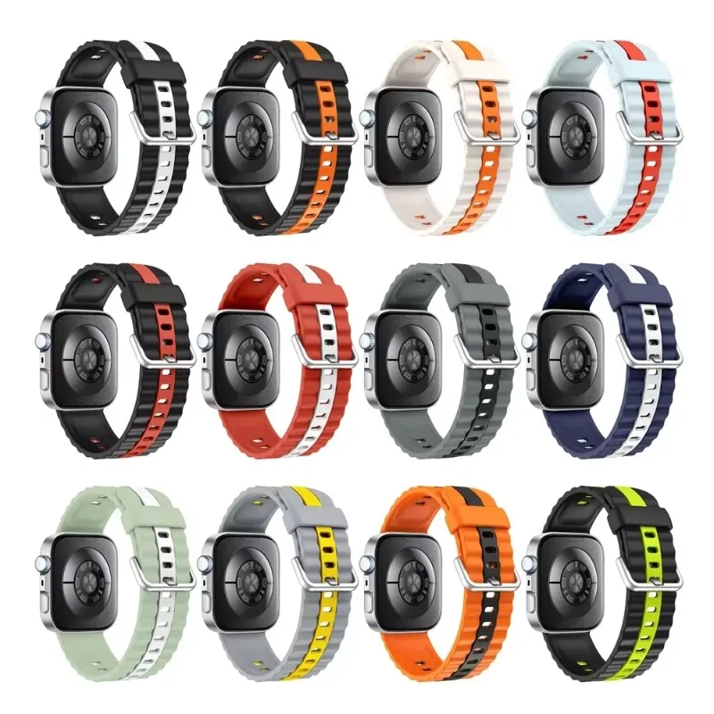 Dual-Color Breathable Silicone Sports Strap - Soft Wristband Accessory