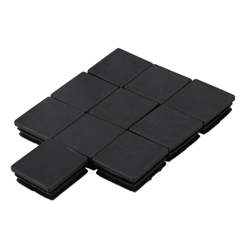 

200 Pcs Plastic Square Blanking End Cap Tubing Tube Inserts 38Mm X 38Mm