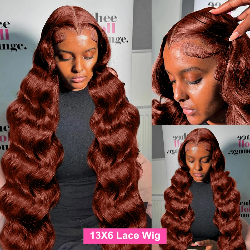 Reddish Brown Body Wave Lace Frontal Human Hair Wig 13x4 13x6 Hd Lace Frontal Wigs Human Hair Wigs Pre Plucked 4x4 Closure Wig 2