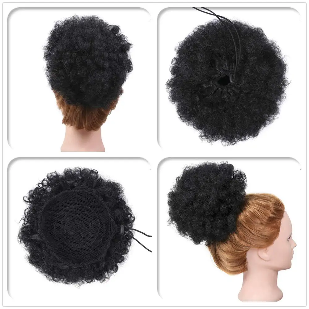 Dream Like Short Afro Puff Hair Bun Chignon Synthetic Accessories Drawstring Kinky Curly Ponytail Clip In Extensions For Women 6 Dream Like Short Afro Puff Hair Bun Chignon Synthetic Accessories Drawstring Kinky Curly Ponytail Clip In Extensions For Women